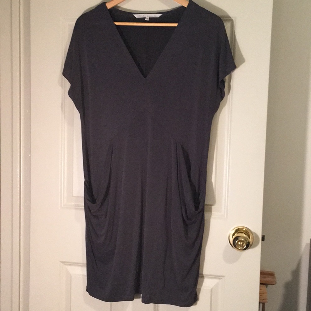 Rachel Roy dark gray draped pocket shift dress